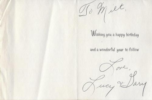 Lucille Ball Signed Birthday Card BAS Beckett COA To I Love Lucy Show Writer
