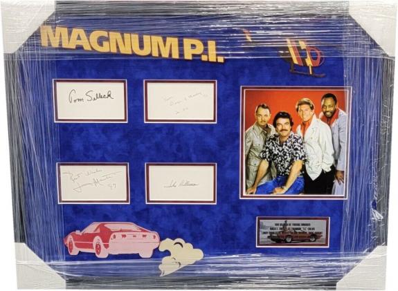 Magnum P.I. Cast Signed Autographed Photo Framed Tom Selleck Mosley BAS AB39422