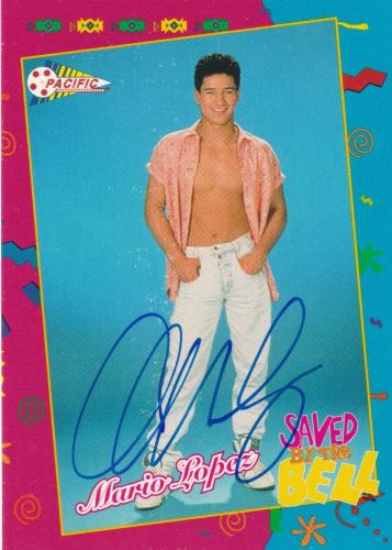 Mario Lopez Signed 1992 Pacific Saved By The Bell Rookie Card #107 RC Autograph