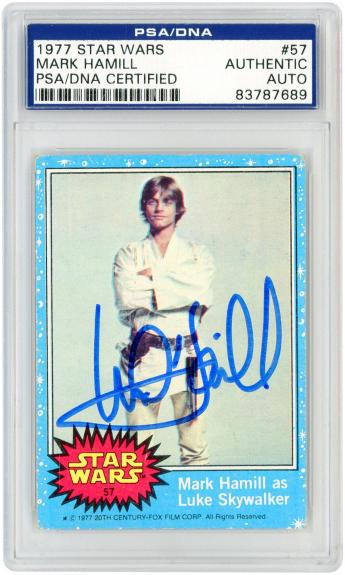 Mark Hamill Star Wars Autographed 1977 Topps #57 PSA Authenticated Card