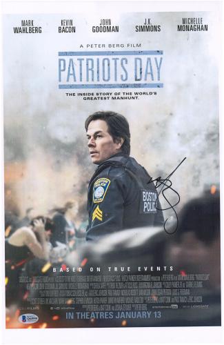 Mark Wahlberg Patriots Day Autographed 12" x 18" Movie Poster - BAS