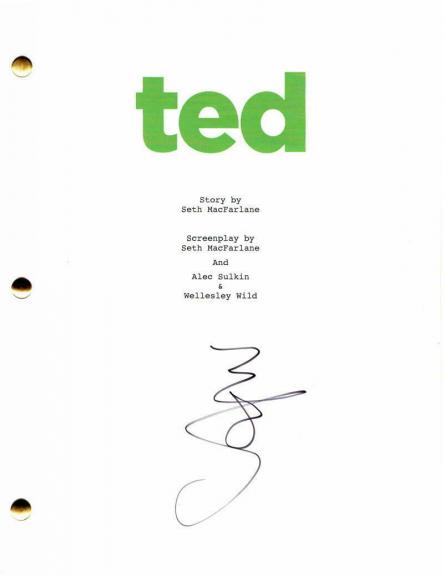 Mark Wahlberg Signed Autograph - Ted Full Movie Script - Seth Macfarlane, 2
