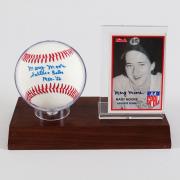 Mary Moore Signed Baseball & Card Battle Creek Belles – COA JSA