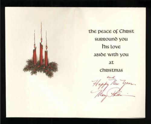 Mary Philbin D.1993 Actress Phantom of the Opera Signed Christmas Card