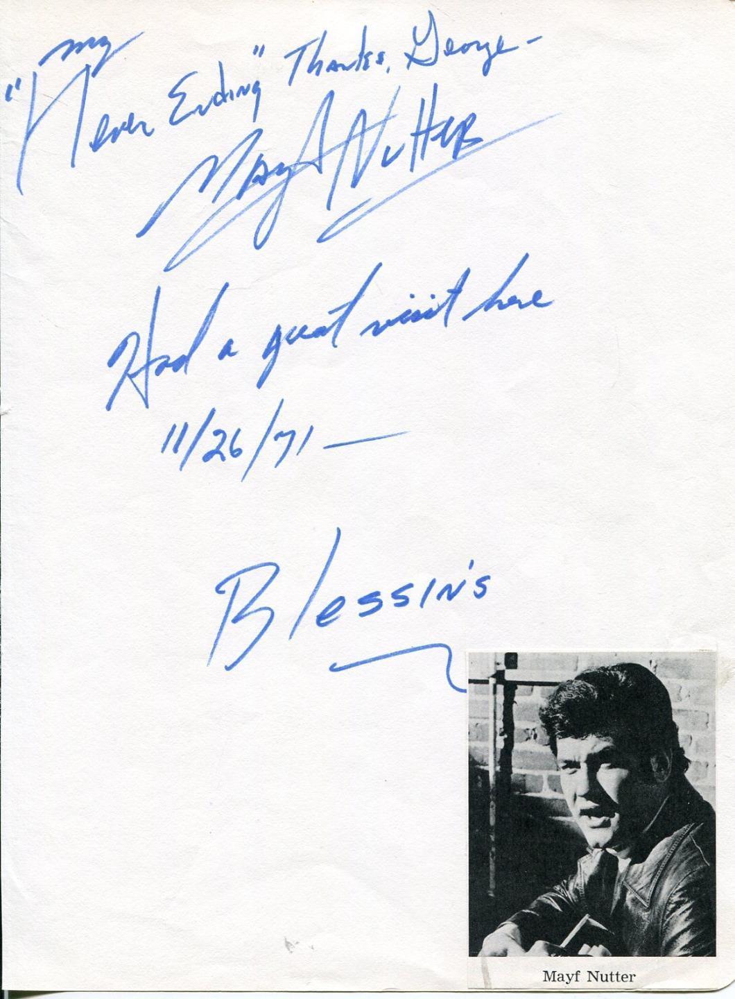 Mayf Nutter Autograph Country Music Singer Actor In Knots Landing Signed Page See more of mayf nutter actor/singer/songwriter on facebook. hollywood memorabilia