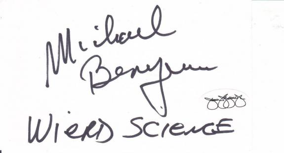 MICHAEL BERRYMAN Signed 3x5 Index Card Actor Weird Science JSA Sticker