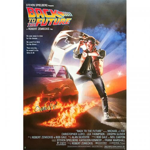 Michael J. Fox Autographed 26.5X38.5 'Back to the Future' Movie Poster Reprint