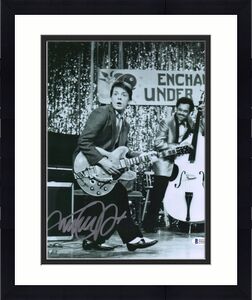 Michael J. Fox Back to the Future Autographed 11" x 14" Playing Guitar Photograph - BAS