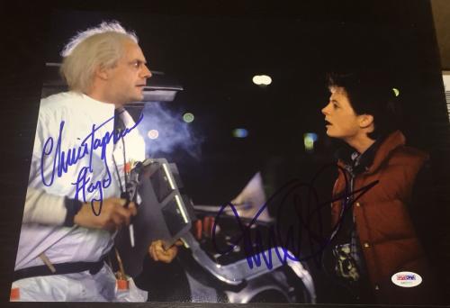 Michael J Fox Christopher Lloyd Signed Back To The Future Photo Psa/dna Aa01111