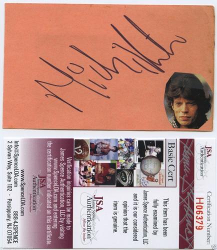 Mick Jagger Signed Autographed Index Card Jsa Coa The Rolling Stones Rare!!!