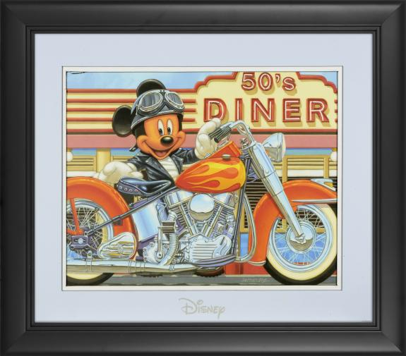 Mickey Mouse Disney Framed "Orange Flames and Chrme" 11" x 14" Matted Photo
