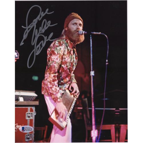 Mike Love Beach Boys Autographed 8" x 10" Singing & Playing Instrument Photograph - BAS