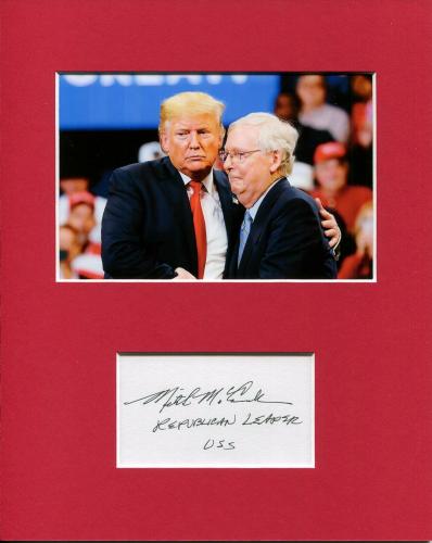 Mitch McConnell Kentucky Senator Signed Autograph Photo Display W Donald Trump