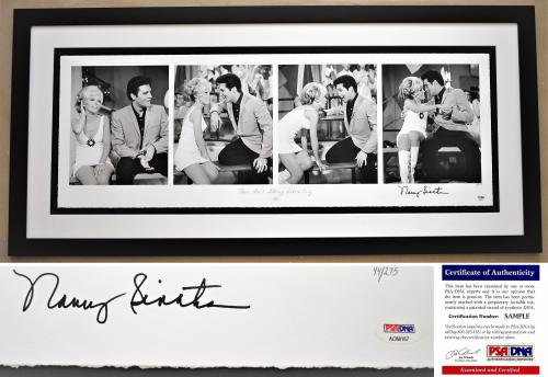 Nancy Sinatra Signed - Autographed SPEEDWAY Giclee Lithograph Print - Photo with Elvis Presley - 50x24 Custom Frame - LE #44/275 + PSA/DNA Authenticity