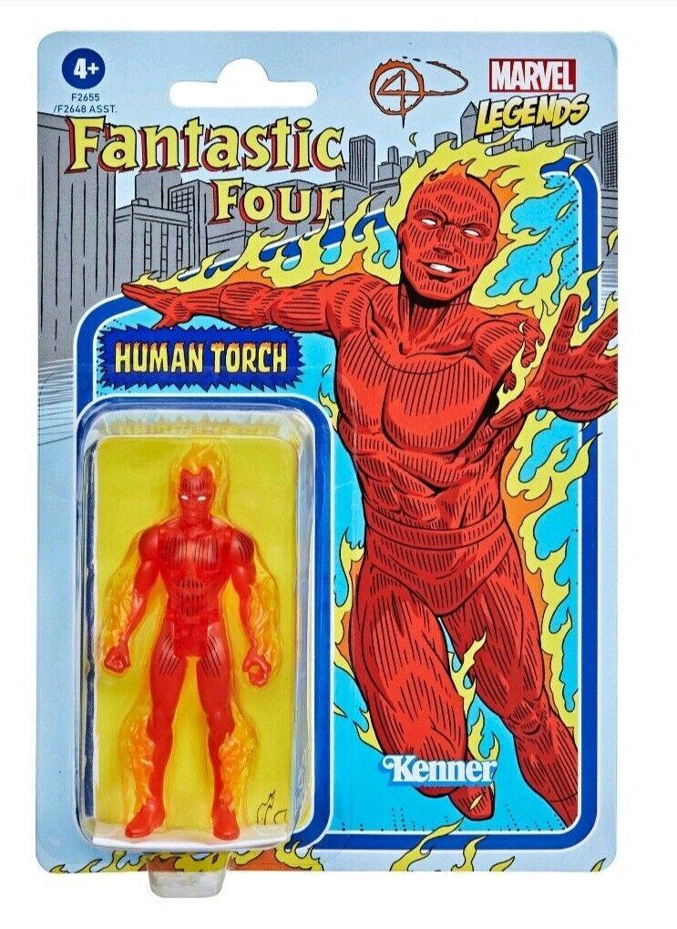 New Sealed 21 Kenner Marvel Legends Retro Human Torch Action Figure