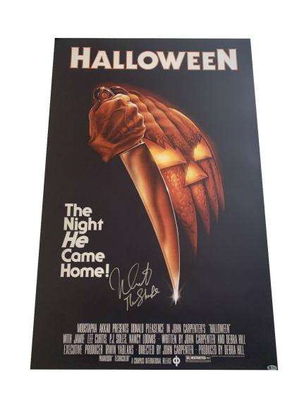 Nick Castle Halloween Signed Full Size Poster Autograph Beckett Michael Myers 5