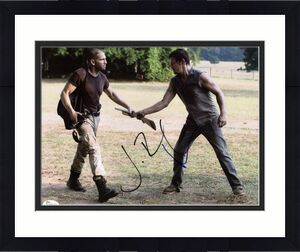 Norman Reedus & Jon Bernthal The Walking Dead Signed 11X14 Photo JSA #K57518