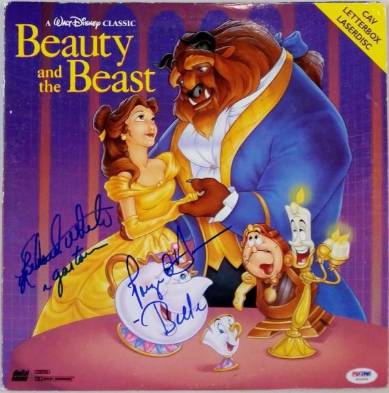 Paige O'Hara Richard White Belle Signed Beauty & The Beast Laser Disc PSA W32964