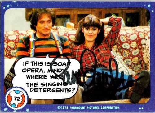 Pam Dawber autographed trading card (Mork & Mindy, SC) 1978 Topps #72 with Robin Williams
