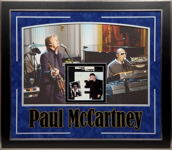 Paul McCartney Autographed Framed 'Ebony and Ivory' 45 Album Cover