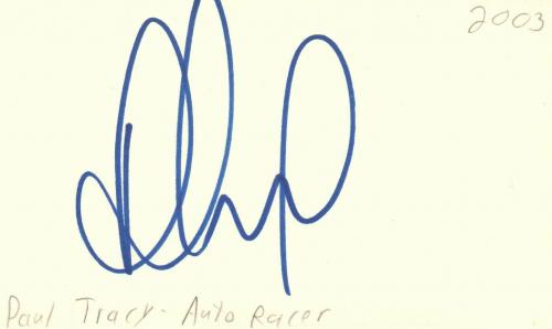 Paul Tracy Race Car Driver Indy CART Autographed Signed Index Card