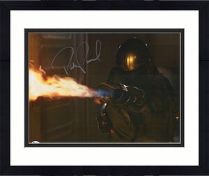 Pedro Pascal Star Wars The Mandalorian Autographed 16" x 20" Fire Photograph