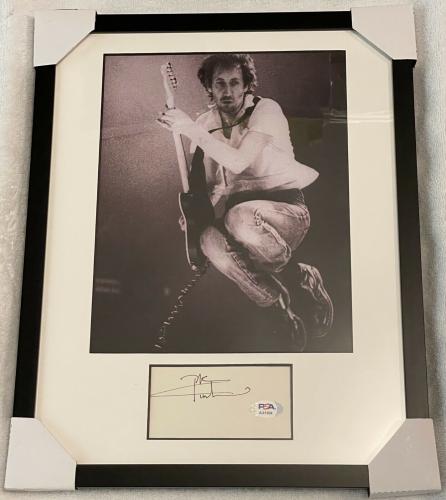 Pete Townshend Signed Cut Signature Display Piece 11x14 Music Legend Psa Dna