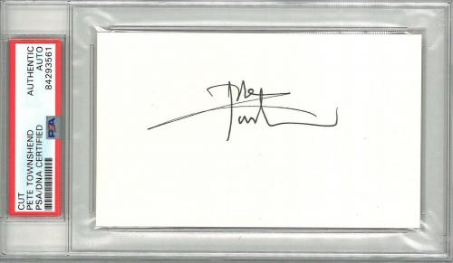 Pete Townshend Signed Cut Signature Psa Dna 84293561 The Who Guitarist