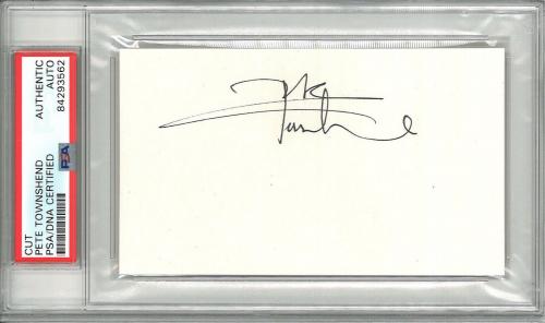 Pete Townshend Signed Cut Signature Psa Dna 84293562 The Who Guitarist