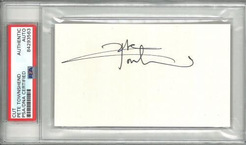 Pete Townshend Signed Cut Signature Psa Dna 84293563 The Who Guitarist