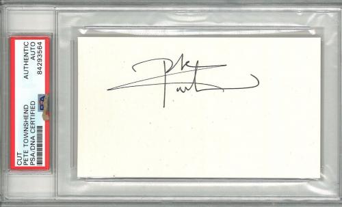 Pete Townshend Signed Cut Signature Psa Dna 84293564 The Who Guitarist