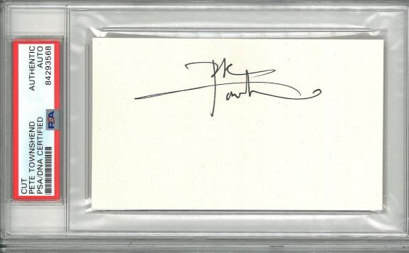 Pete Townshend Signed Cut Signature Psa Dna 84293568 The Who Guitarist