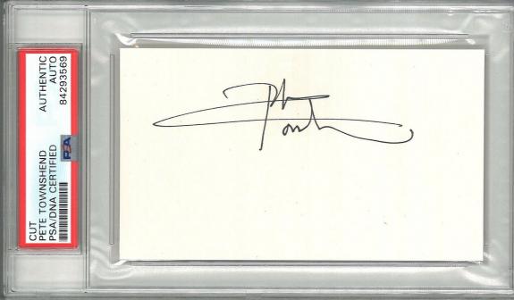 Pete Townshend Signed Cut Signature Psa Dna 84293569 The Who Guitarist