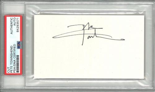 Pete Townshend Signed Cut Signature Psa Dna 84293571 The Who Guitarist