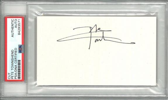 Pete Townshend Signed Cut Signature Psa Dna 84293571 The Who Guitarist