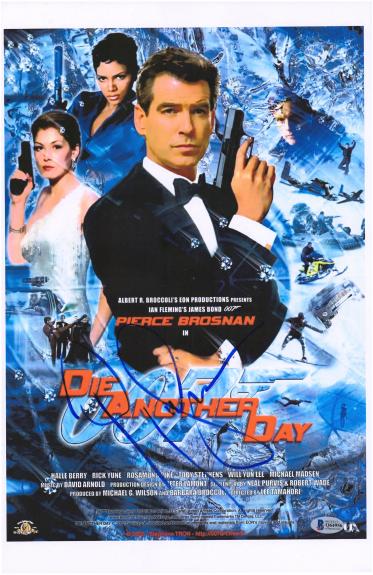 Pierce Brosnan 007: Die Another Day Autographed 12" x 18" Movie Poster - BAS