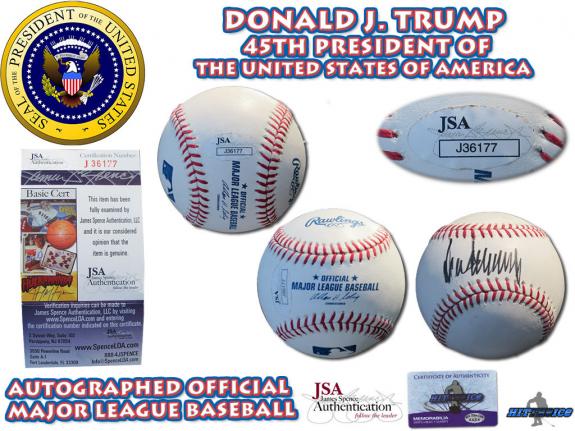 President DONALD J. TRUMP Signed Autographed OML Baseball JSA AUTHENTIC #J36177