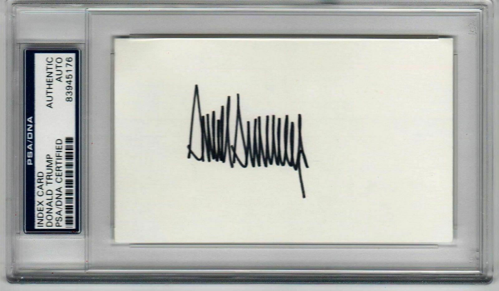 president donald trump signed 3x5 index card psa dna 3x5 index card