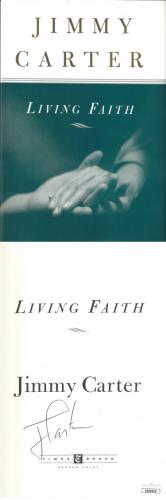 President Jimmy Carter signed 1996 Living Faith Hardcover Book- JSA #EE62418