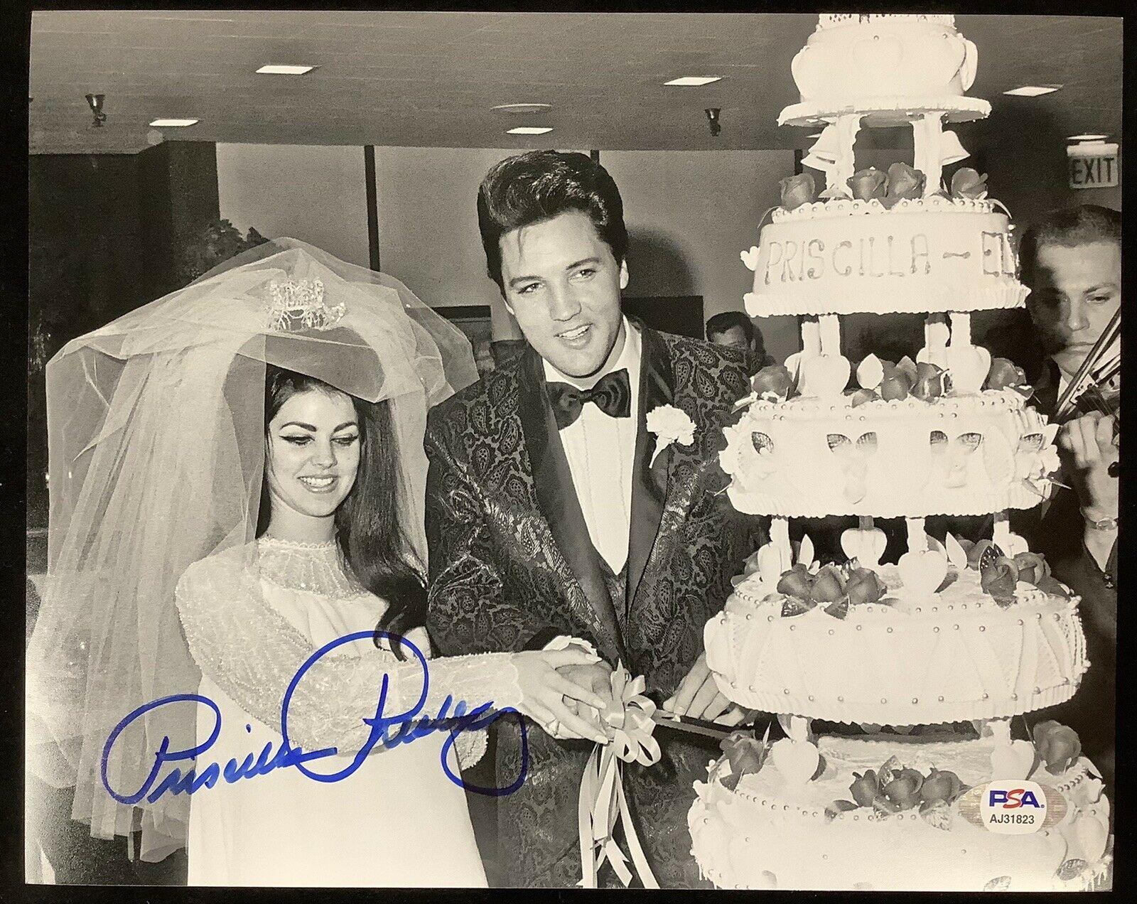 Priscilla Presley w/ Elvis Signed Authentic Autographed 8x10 Photo PSA/DNA #8 