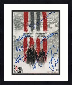 QUENTIN TARANTINO +6 FULL CAST SIGNED AUTOGRAPH THE HATEFUL EIGHT 11x14 POSTER