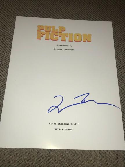 Quentin Tarantino Signed Autograph Movie Script Pulp Fiction Travolta Bas Coa E