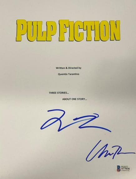 Quentin Tarantino Uma Thurman Signed Pulp Fiction Full Script Autograph Beckett