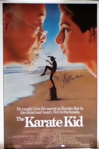 Ralph Macchio Autographed Original Karate Kid Movie Poster 41x27 JSA Authentic