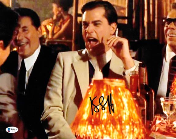 Ray Liotta Signed 11"x14" Goodfellas Laughing Photograph Beckett BAS COA