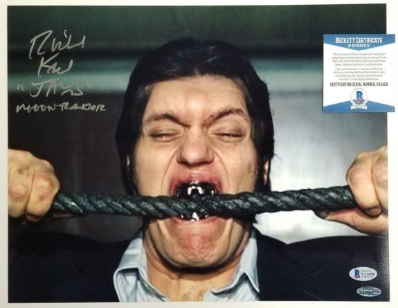 Richard Kiel signed "Jaws" 11x14 #1 Moonraker Autograph + Inscription ~ BAS COA