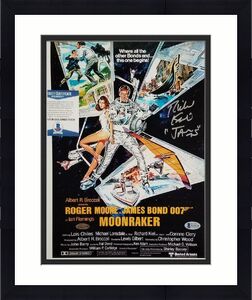 Richard Kiel "Jaws" signed Moonraker movie poster 11x14 photo ~ Beckett BAS COA