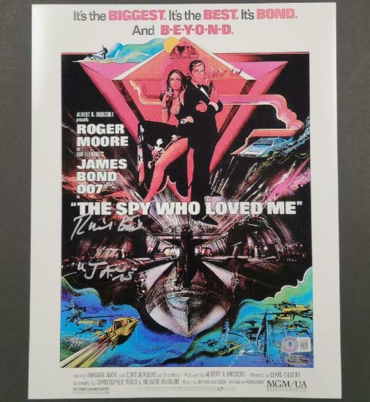 Richard Kiel signed Spy Who Loved Me 11x14 photo Movie Poster ~ Beckett BAS Holo