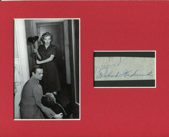 Richard Widmark Don't Bother To Signed Autograph Photo Display W/ Marilyn Monroe