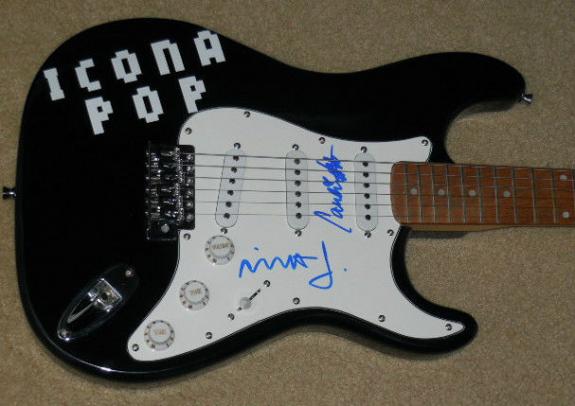 Icona Pop Autographed Guitar (caroline Hjelt & Aino Jawo) W/ Proof!